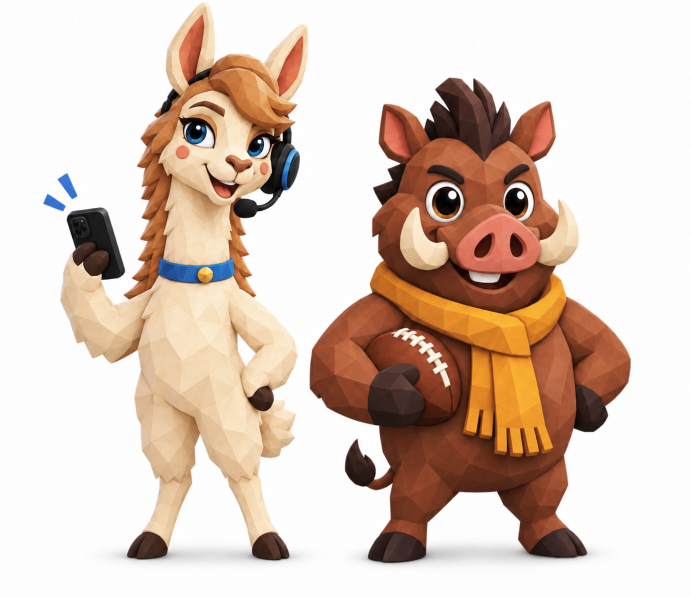 Lainey the llama and Brodrick the warthog, Presser's NFL desk